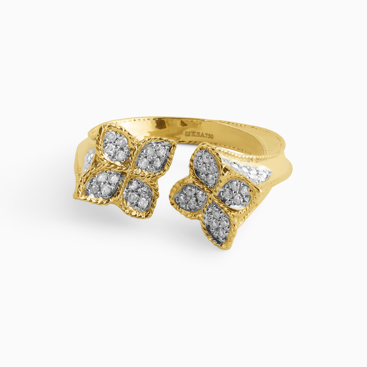 18K Gold Diamond Two-headed Ring