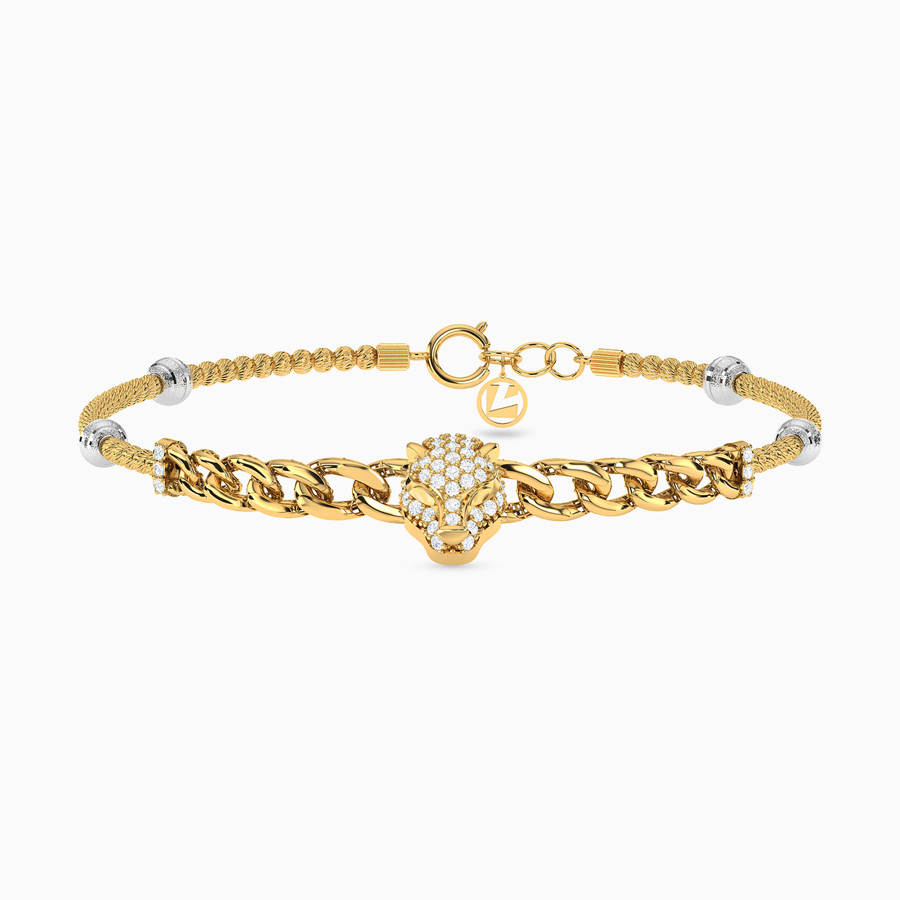 18K Gold Cubic Zirconia Chain Bracelet