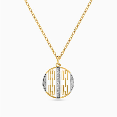 Circle Diamond Necklace in 18K Gold - 111402400034