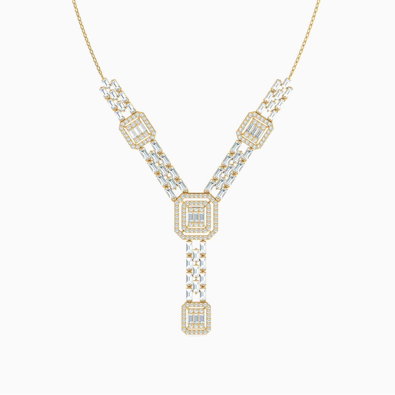 18K Gold Cubic Zirconia Jewelry Set -4 Pieces