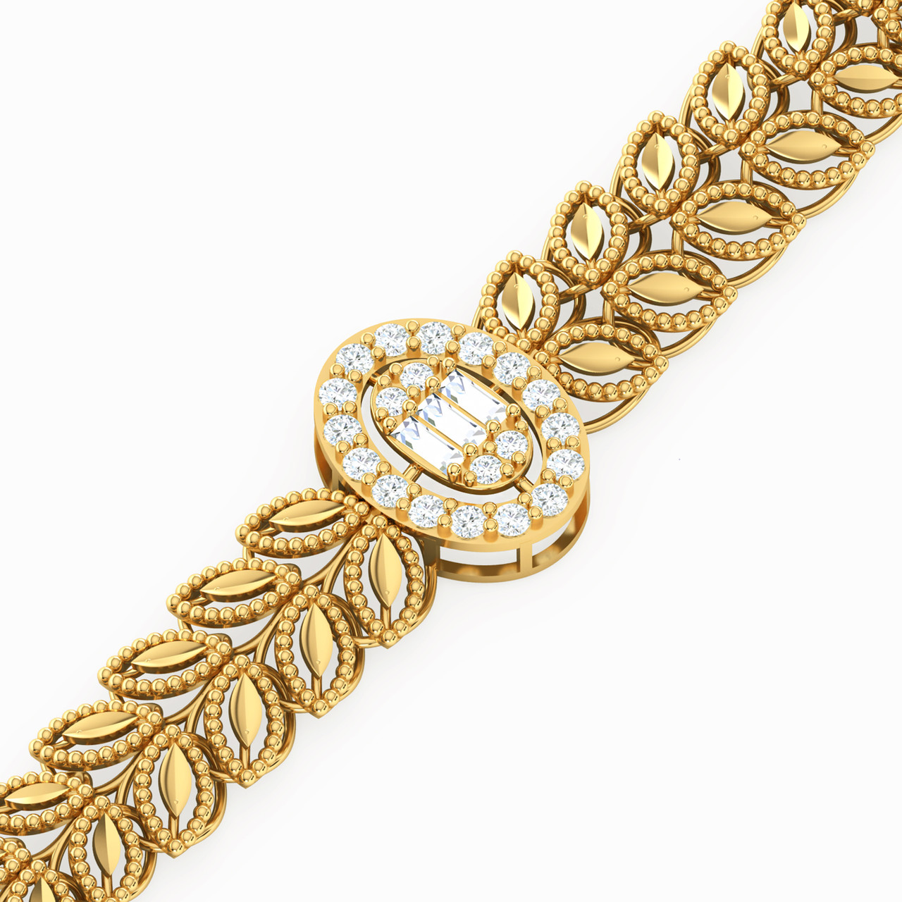 21K Gold Cubic Zirconia Chain Bracelet