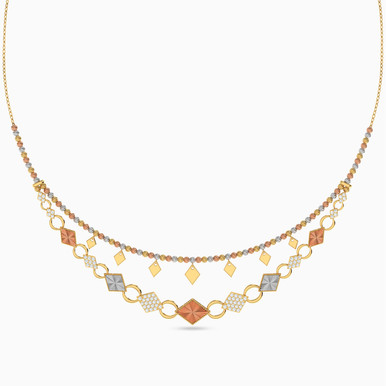 Rhombus Cubic Zirconia Full Set in 21K Gold (4 Pieces) - 22001020167