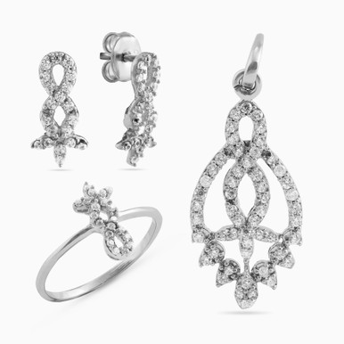 infinityCubic Zirconia Half Set in 18K Gold (3 Pieces) - 21006180135