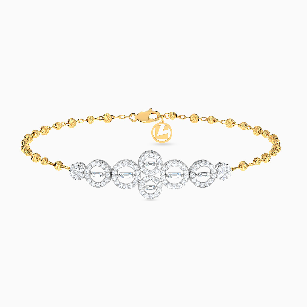 18K Gold Cubic Zirconia Chain Bracelet