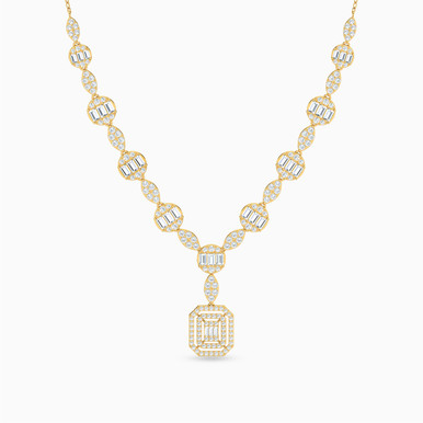 Octagon Cubic Zirconia Full Set in 18K Gold (4 Pieces) - 21001790581