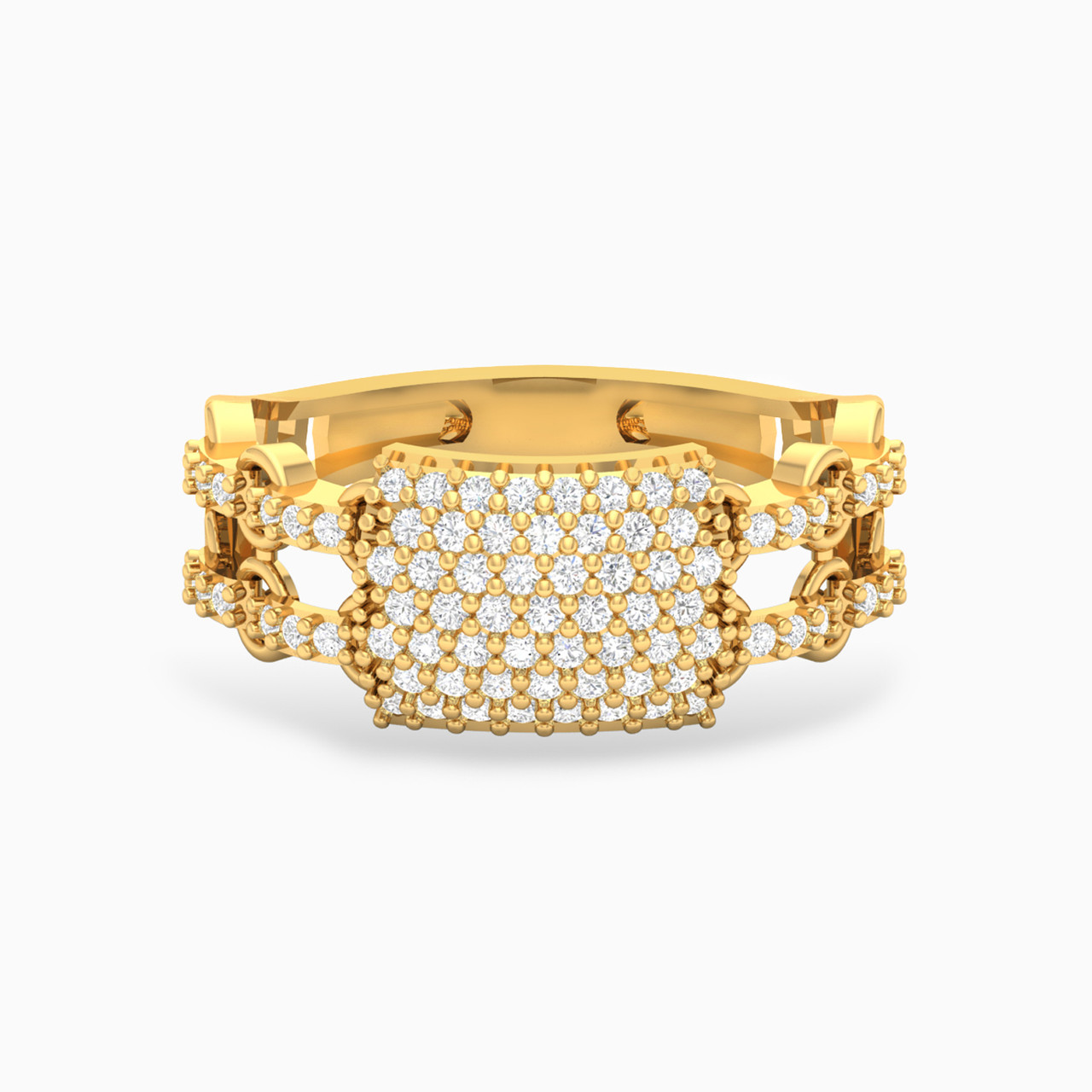 18K Gold Cubic Zirconia Statement Ring