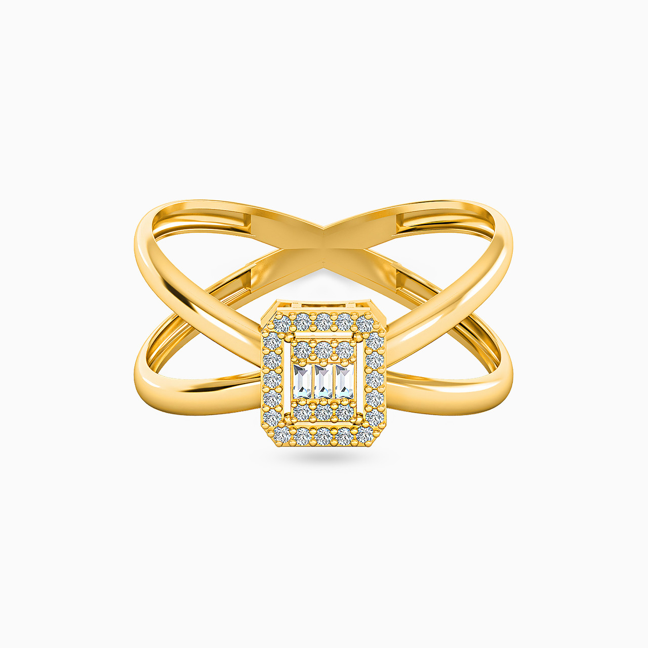 21K Gold Cubic Zirconia Statement Ring