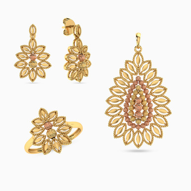 Leaf Half Set in 21K Gold (3 Pieces) - 22006020049