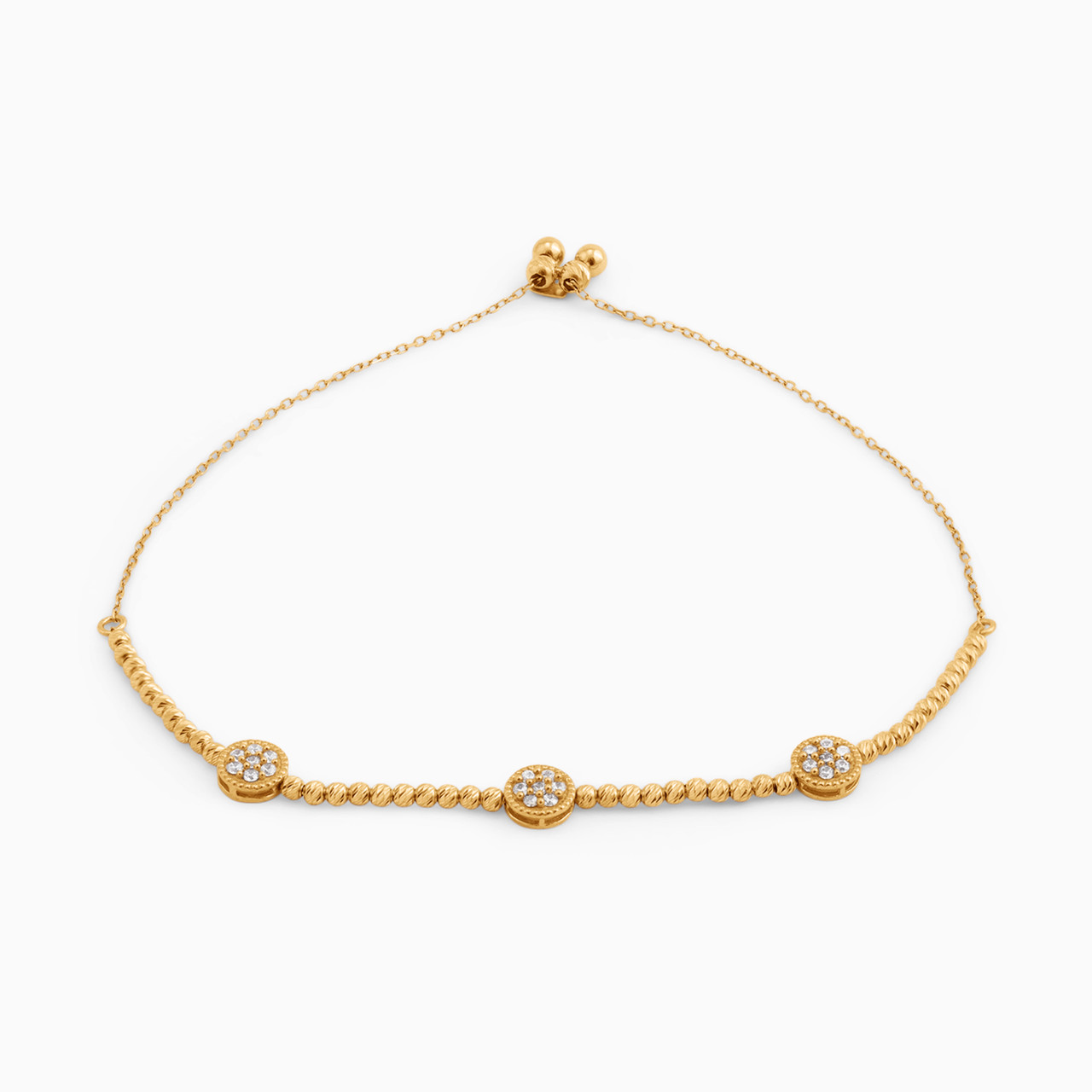 21K Gold Cubic Zirconia Chain Bracelet