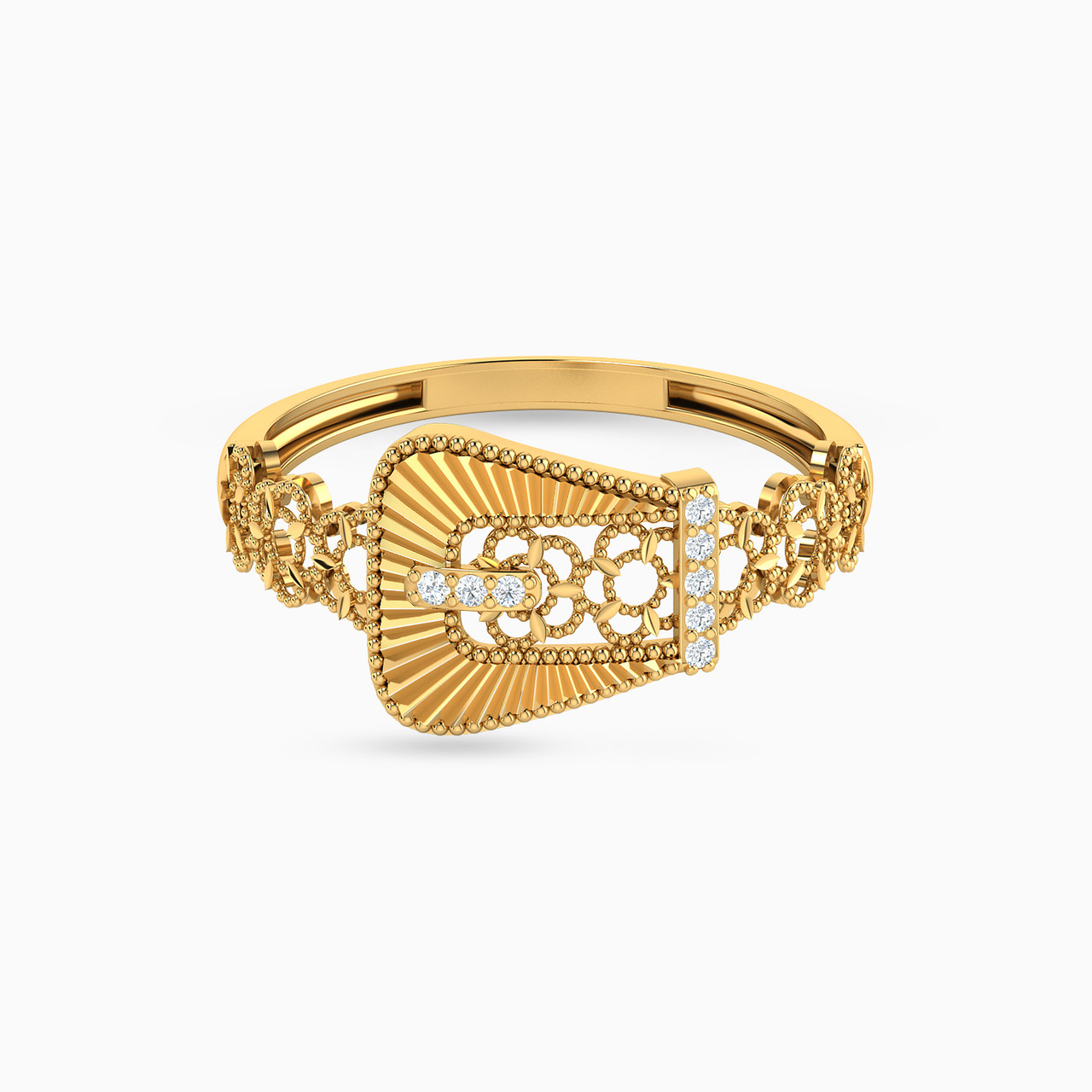 21K Gold Cubic Zirconia Statement Ring