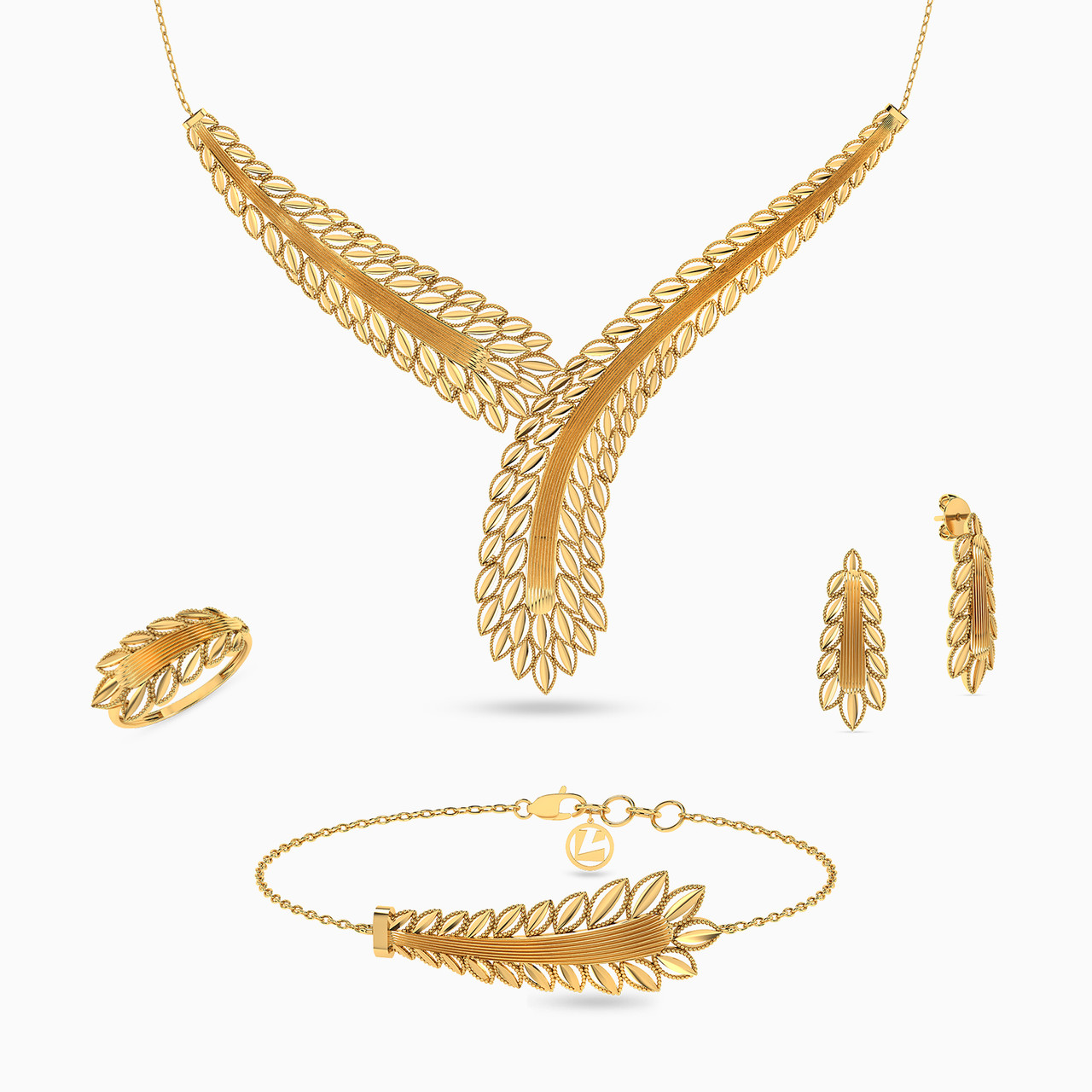 21K Gold Jewelry Set -4 Pieces