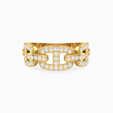 Links Cubic Zirconia Ring in 21K Gold - 72002110054