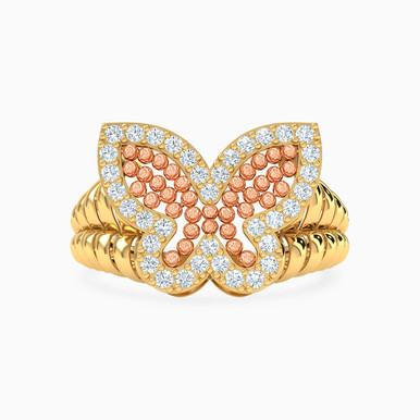 Butterfly Cubic Zirconia Ring in 21K Gold - 22002020138