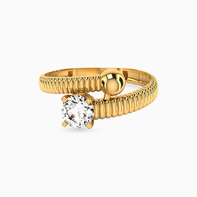 Circle Cubic Zirconia Two headed Ring in 21K Gold - 72002110033