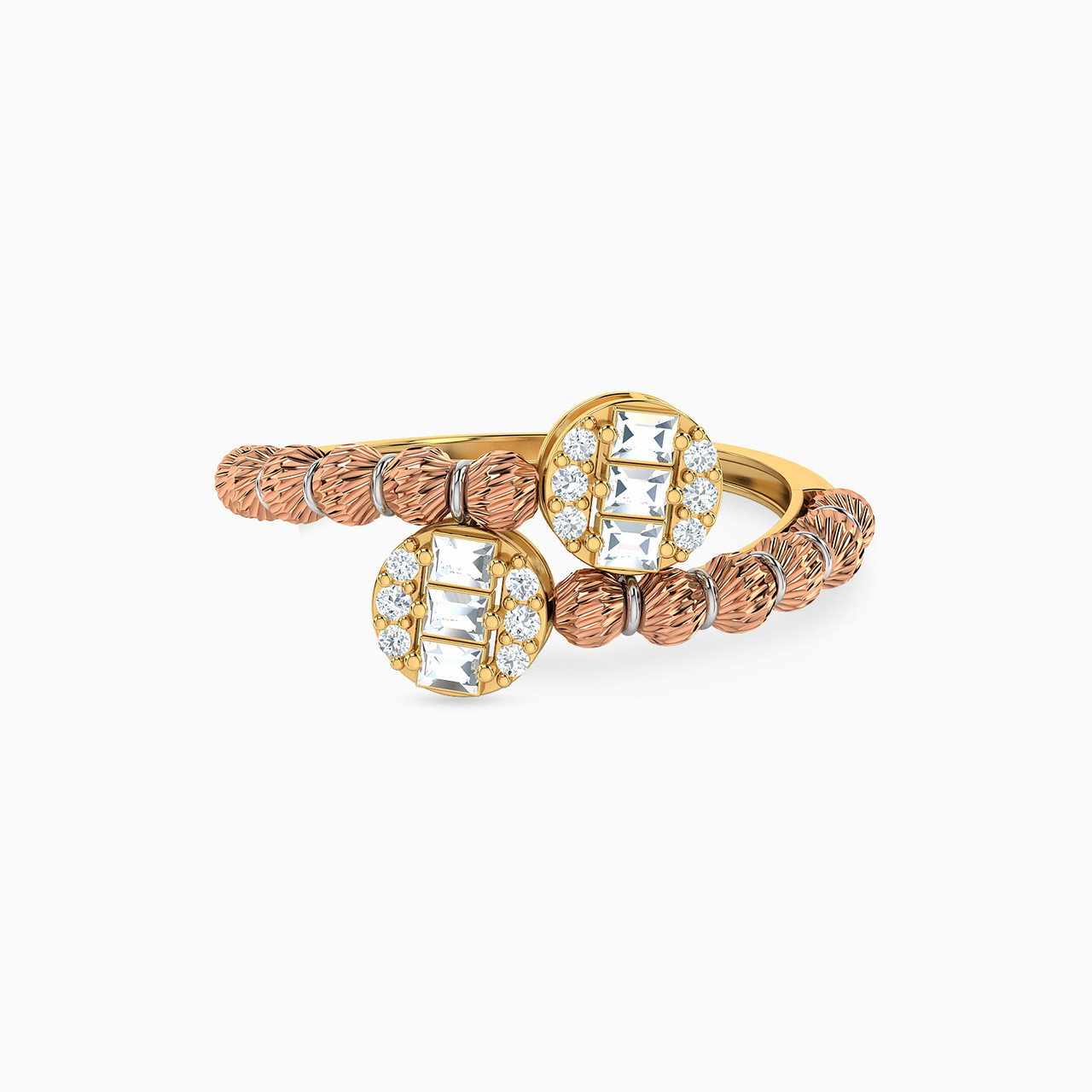 21K Gold Cubic Zirconia Two-headed Ring