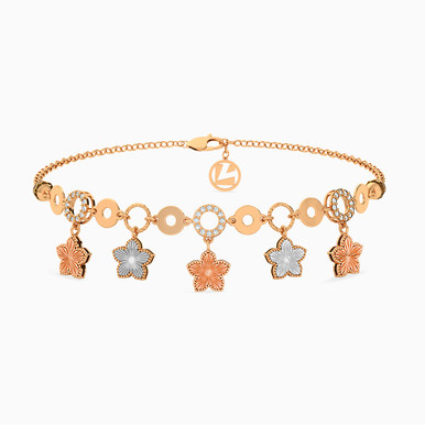 Star Cubic Zirconia Chain Bracelet in 21K Gold - 22010110321