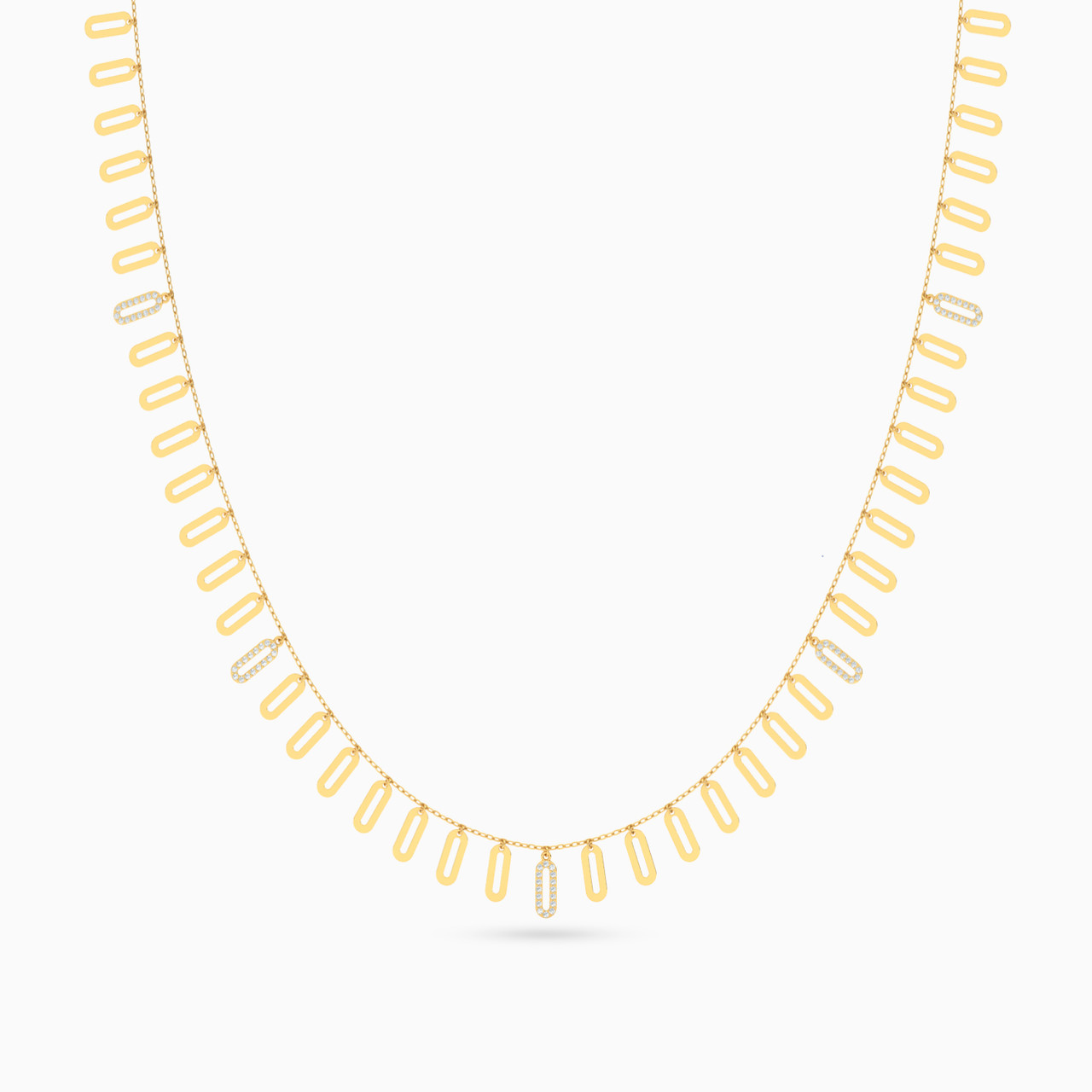 21K Gold Cubic Zirconia Chain Necklace