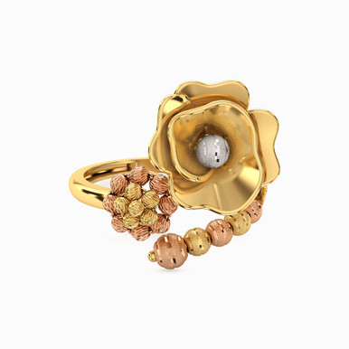 Flower Statement Ring in 21K Gold - 22002111595