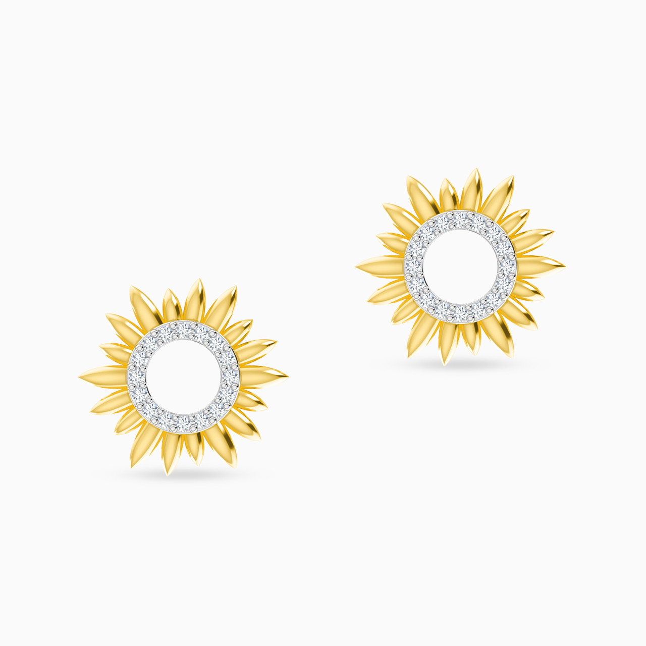 18K Gold Diamond Stud Earrings