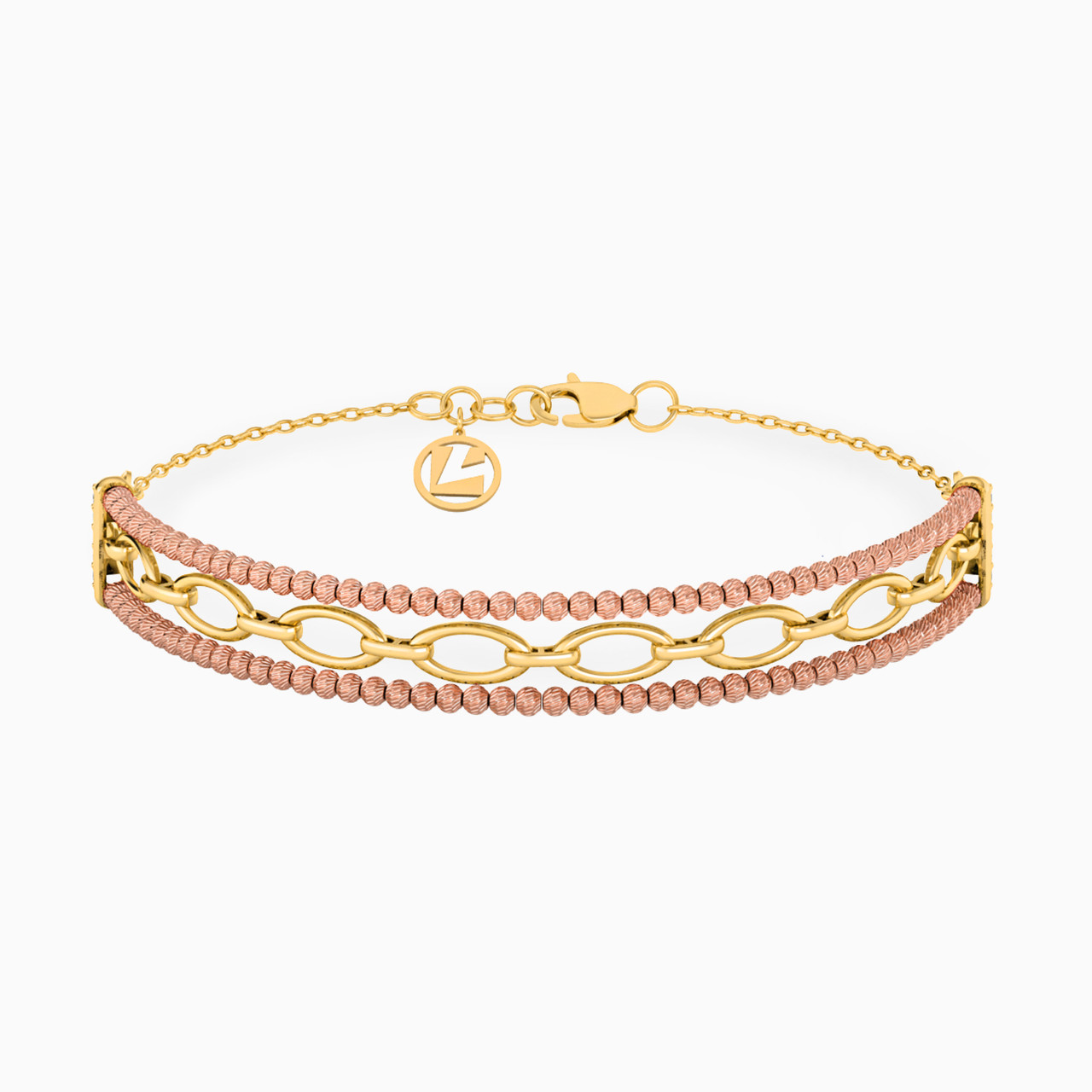 21K Gold Cubic Zirconia Chain Bracelet