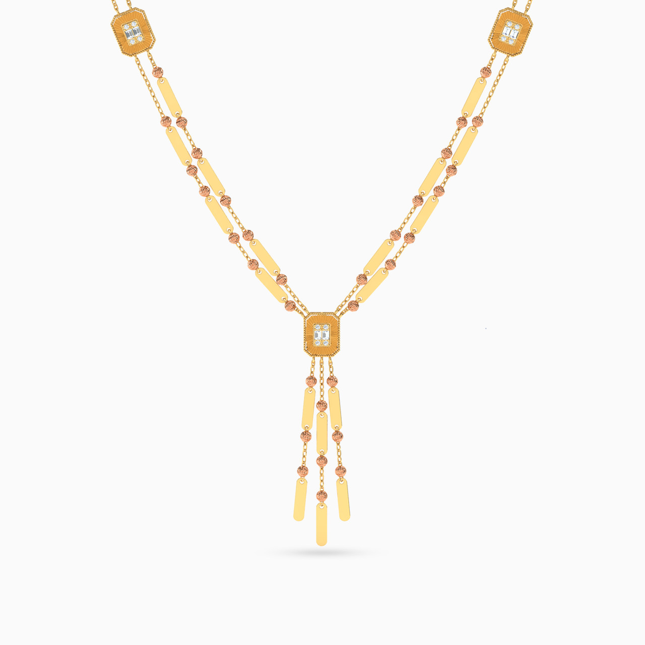 21K Gold Cubic Zirconia Pendant Necklace