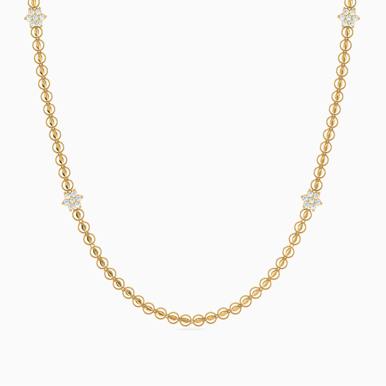 21K Gold Cubic Zirconia Chain Necklace