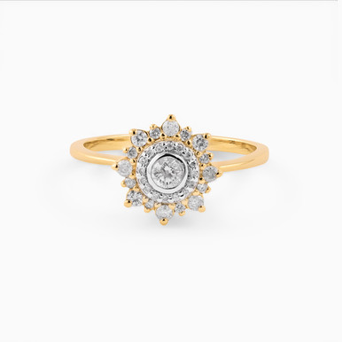 Flower Diamond Ring in 18K Gold - ERG00001