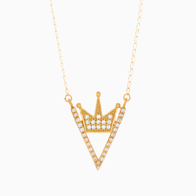 Crown Cubic Zirconia Necklace in 18K Gold - 21005180285 Crown Cubic Zirconia Necklace in 18K Gold - 21005180285