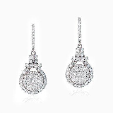 Pear Diamond Drop Earrings in 18K Gold - 0745P Pear Diamond Drop Earrings in 18K Gold - 0745P
