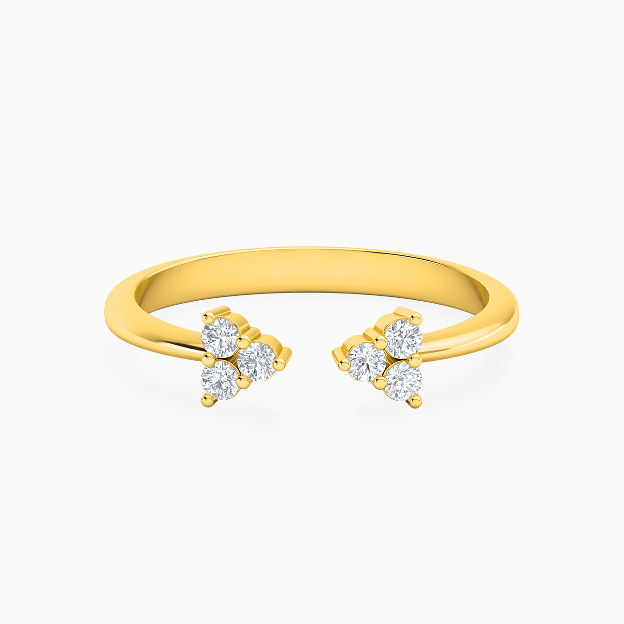 18K Gold Diamond Two-headed Ring