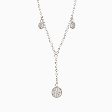 Circle Cubic Zirconia Chain Necklace in 18K Gold - 21005180273 Circle Cubic Zirconia Chain Necklace in 18K Gold - 21005180273