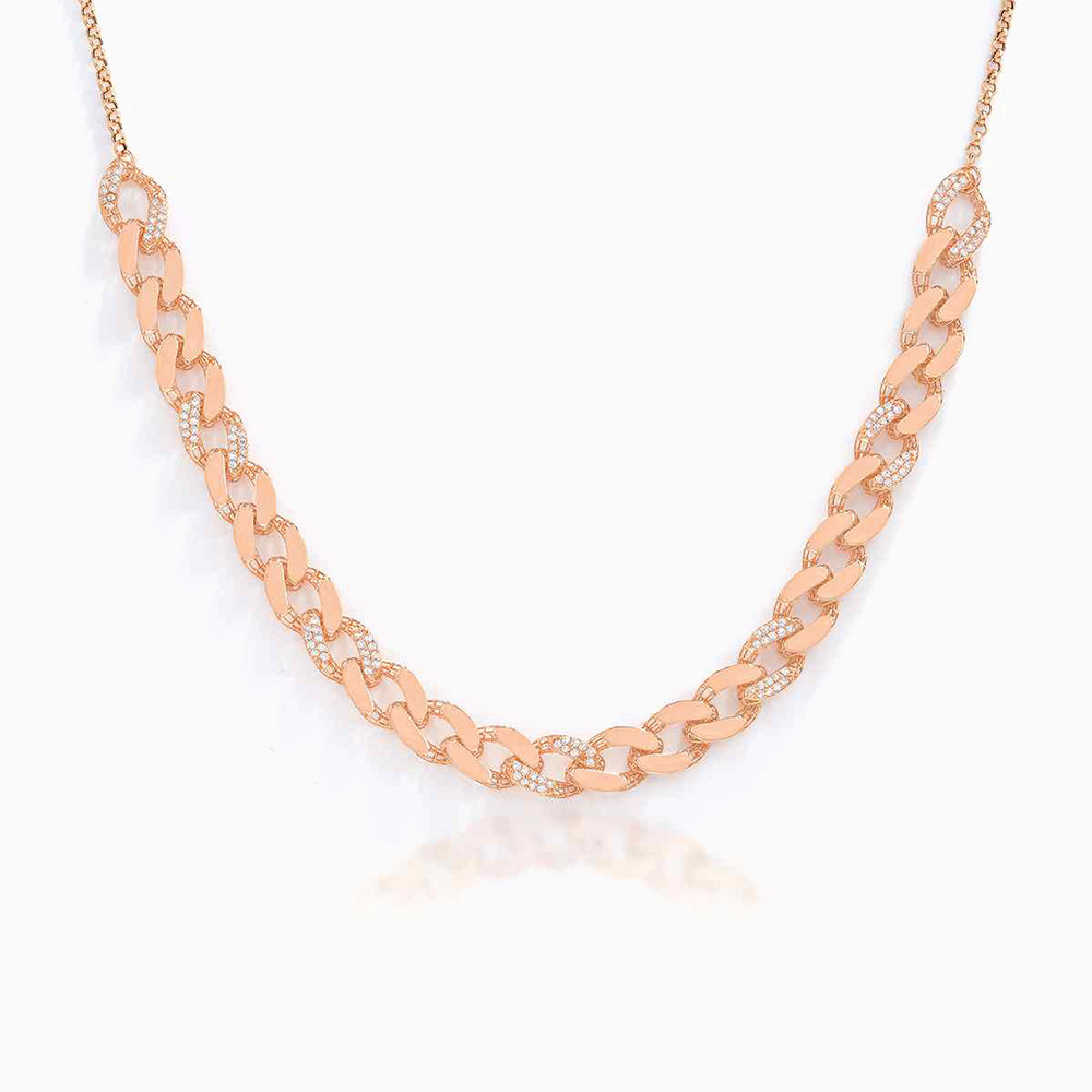 21K Gold Cubic Zirconia Chain Necklace