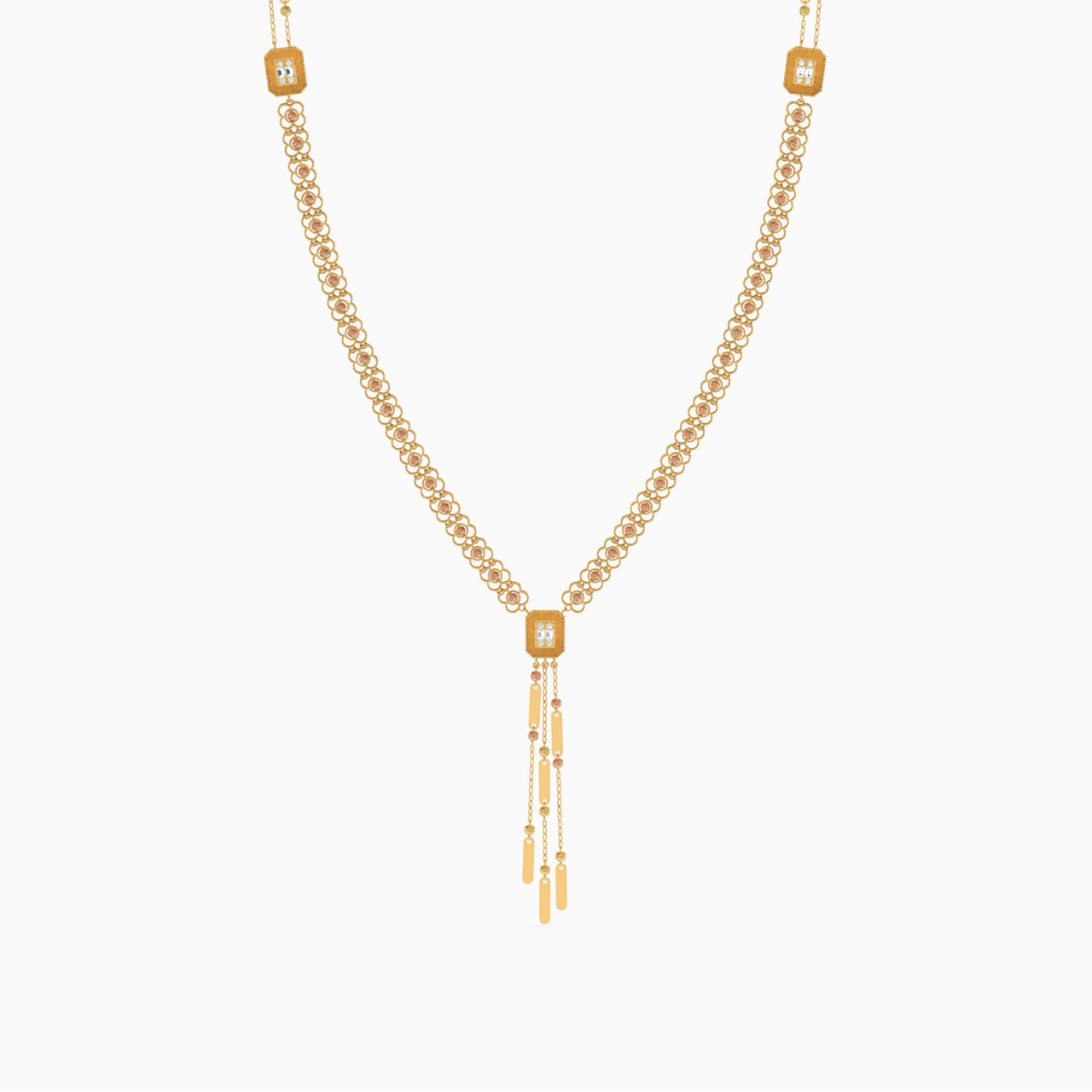 21K Gold Cubic Zirconia Pendant Necklace