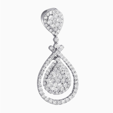 Pear Diamond Necklace in 18K Gold - P91816 Pear Diamond Necklace in 18K Gold - P91816