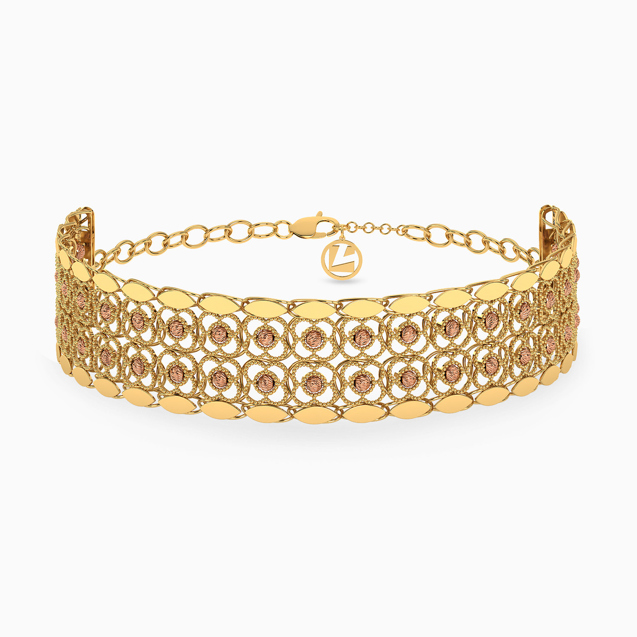 21K Gold Cubic Zirconia Chain Bracelet