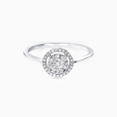 Circle Diamond Ring in 18K Gold - KR604695