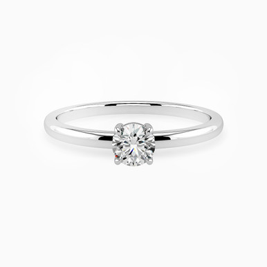 Circle Diamond Solitaire Ring in 18K Gold - KR607370