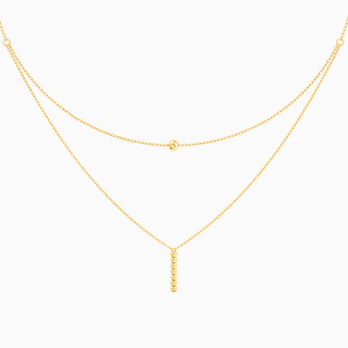 Round Layered Necklace in 18K Gold - 21046020032