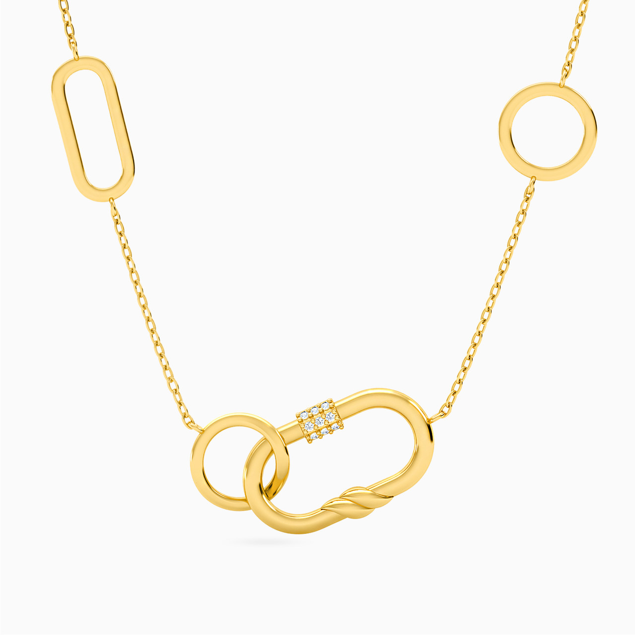 Links Diamonds Chain Necklace in 18K Gold