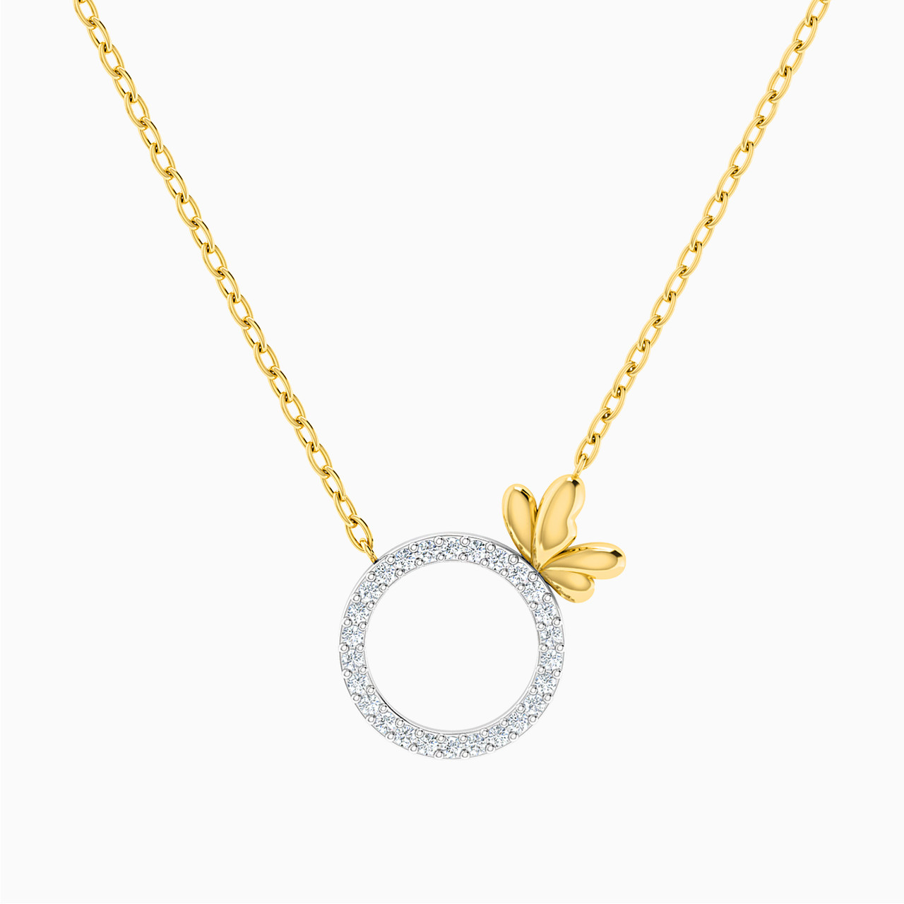 18K Gold Diamond Pendant Necklace