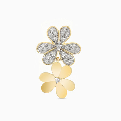 Flower Diamond Pendant in 18K Gold - LNE00029