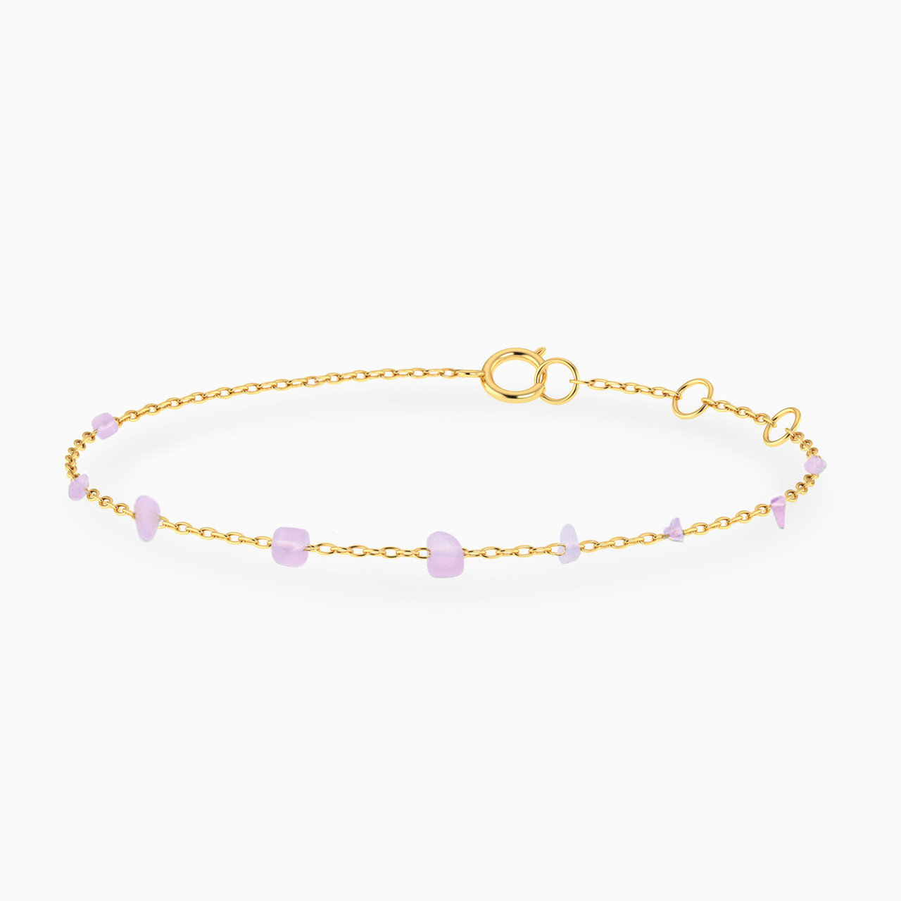 Gold Plated Colored Stones Chain Bracelet