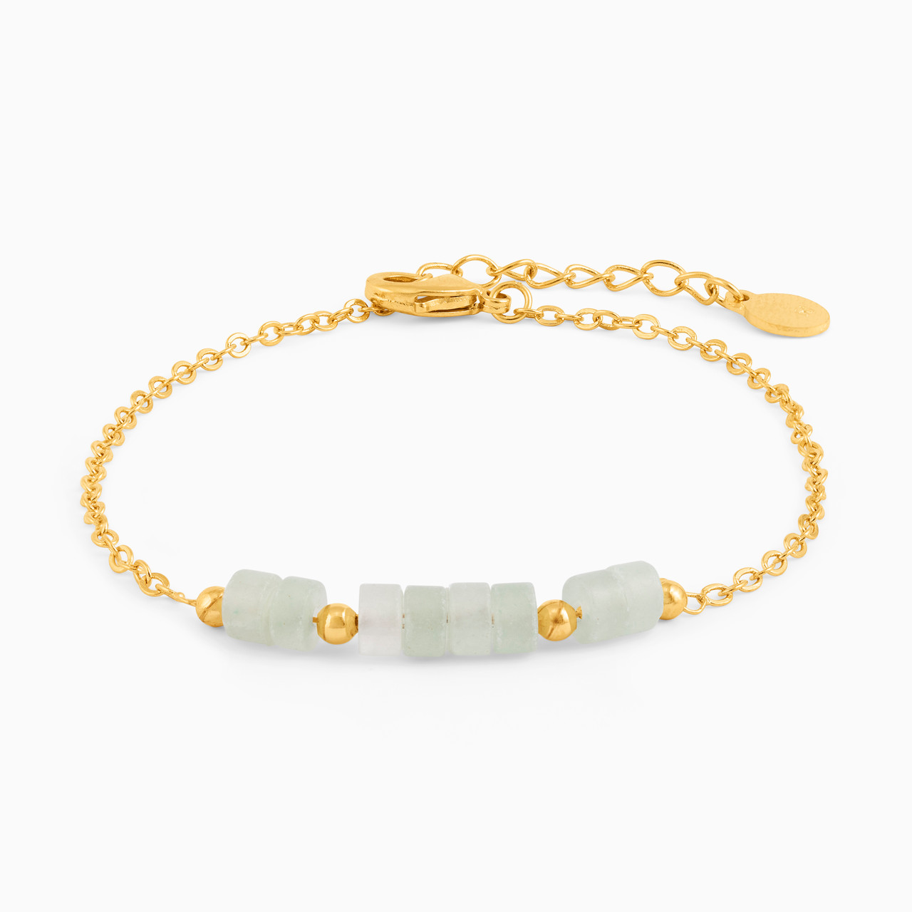 Gold Plated Colored Stones Chain Bracelet