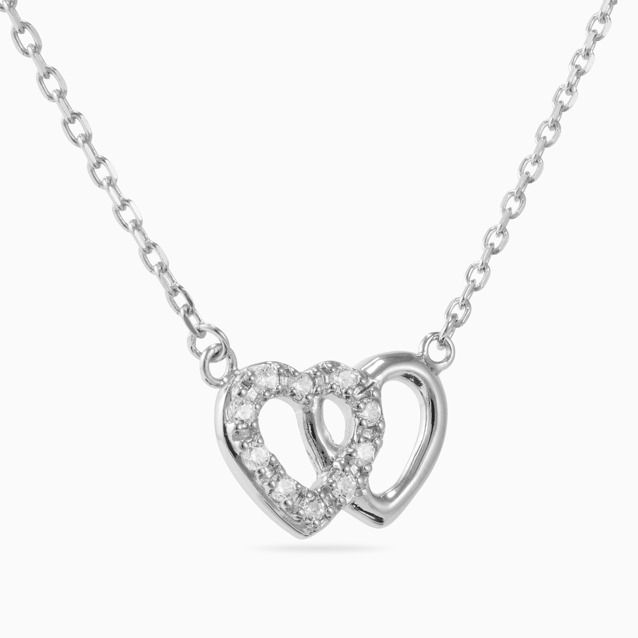 Heart Cubic Zirconia Sterling Silver Necklace