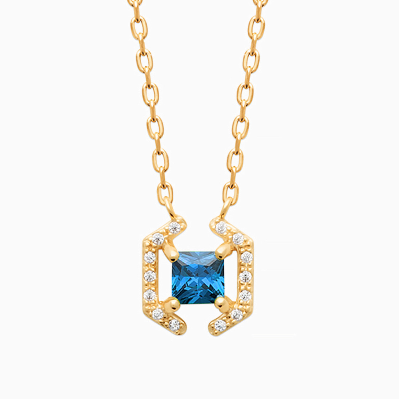 Gold Plated Colored Stones Pendant Necklace