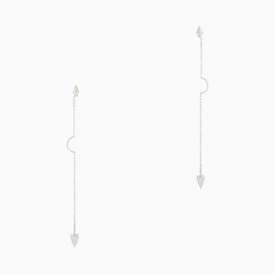 Circle Diamond Drop Earrings in 18K Gold - ME35671