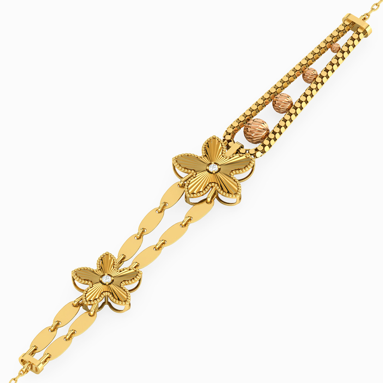 21K Gold Cubic Zirconia Chain Bracelet