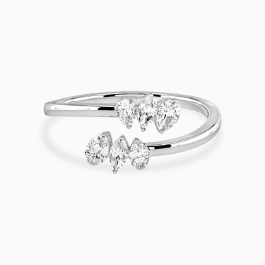 Pear Diamond Two headed Ring in 18K Gold - KR606576