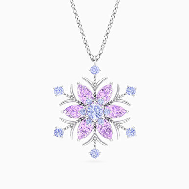 Snowflake Purple Stone Necklace in 18K Gold - 111404280072