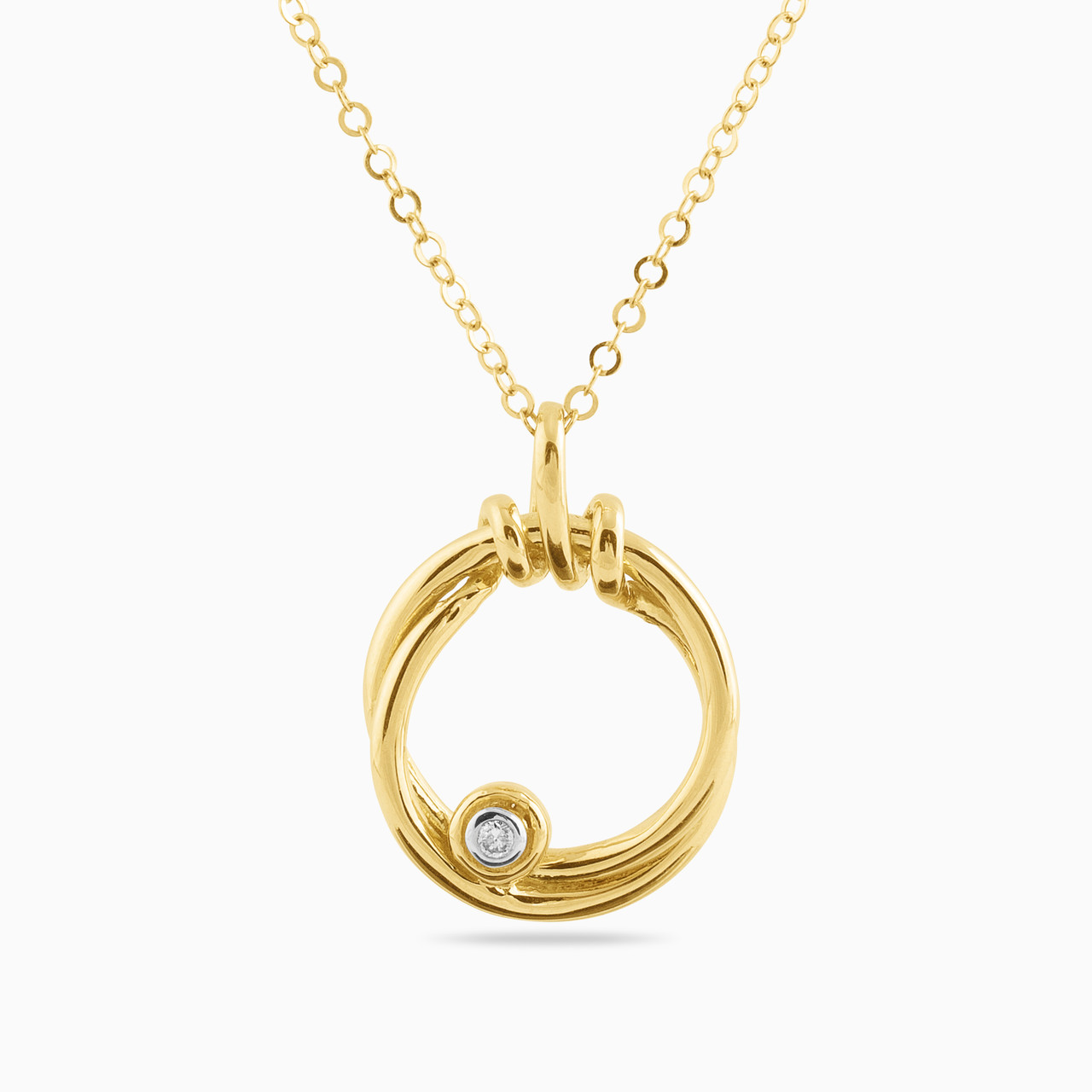 18K Gold Diamond Pendant Necklace